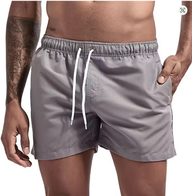 Mens Quick Dry Swim Shorts in Grey