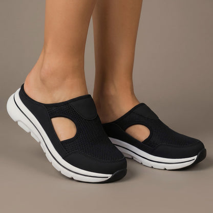 Sandals Backless Mesh Slip On Mule with Side Cut Out 1