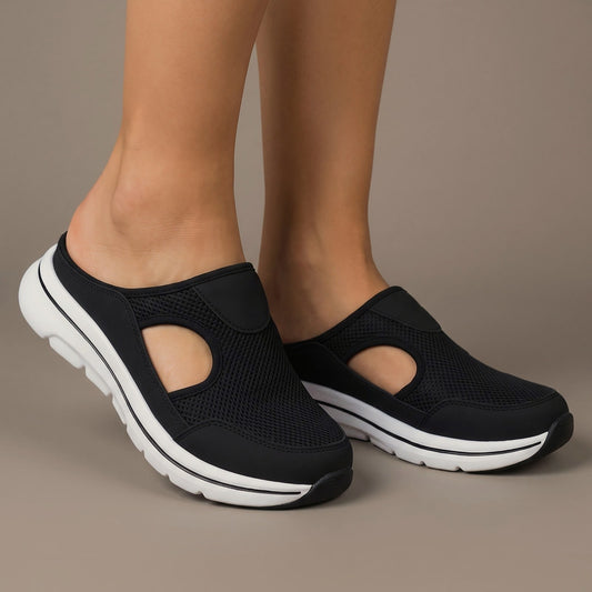 Sandals Backless Mesh Slip On Mule with Side Cut Out 1
