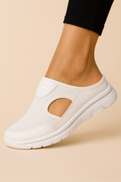 Sandals Backless Mesh Slip On Mule with Side Cut Out 2
