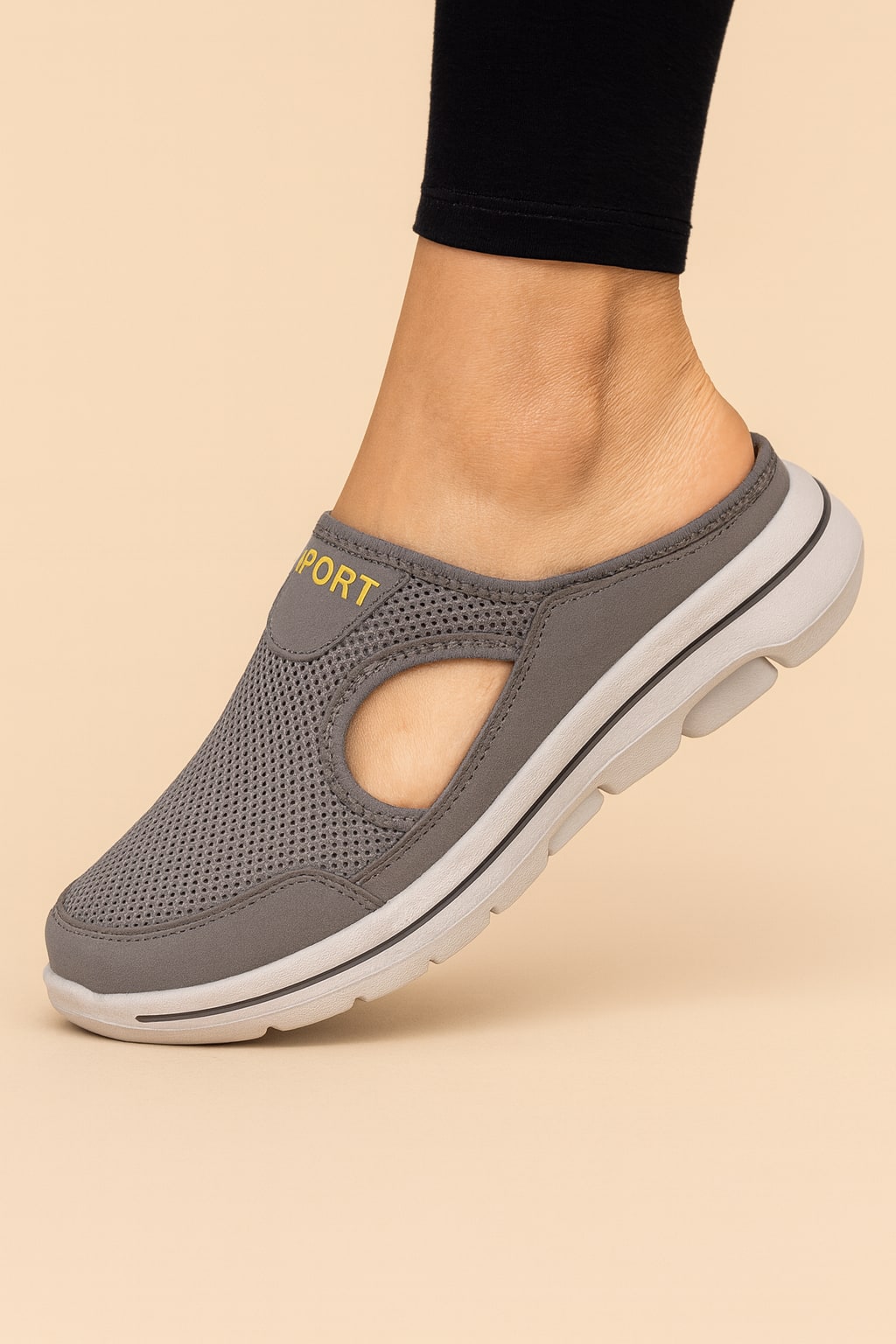 Sandals Backless Mesh Slip On Mule with Side Cut Out 3