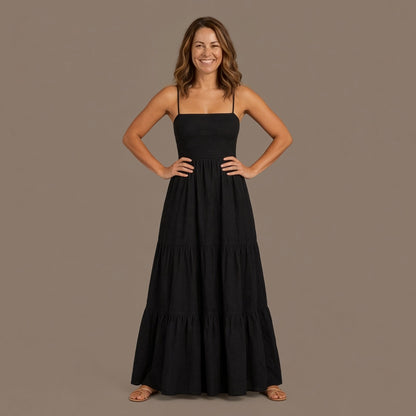 Backless Tiered Maxi Dress