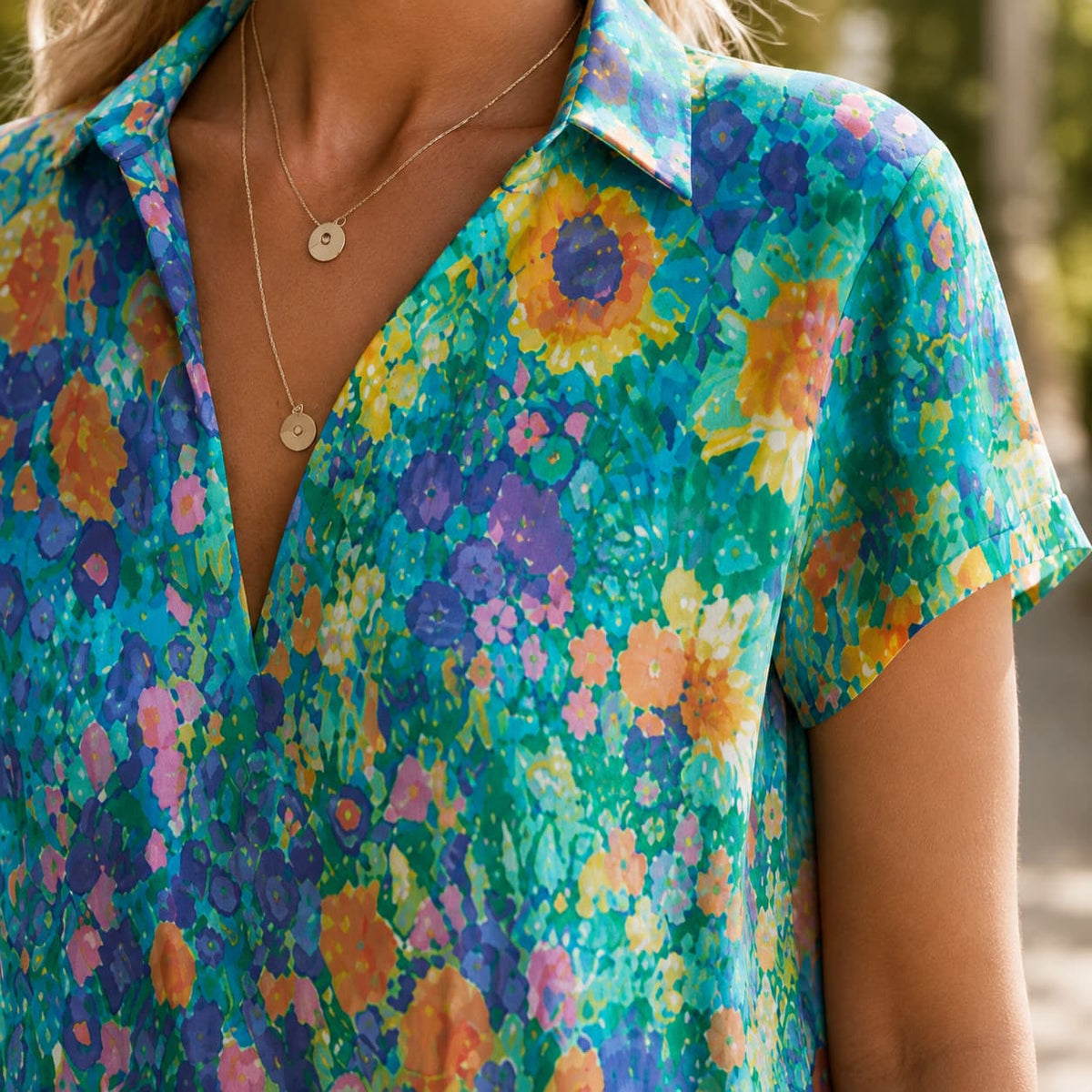 Boho Midi Dress with Short Sleeves and Relaxed A-Line Fit 5