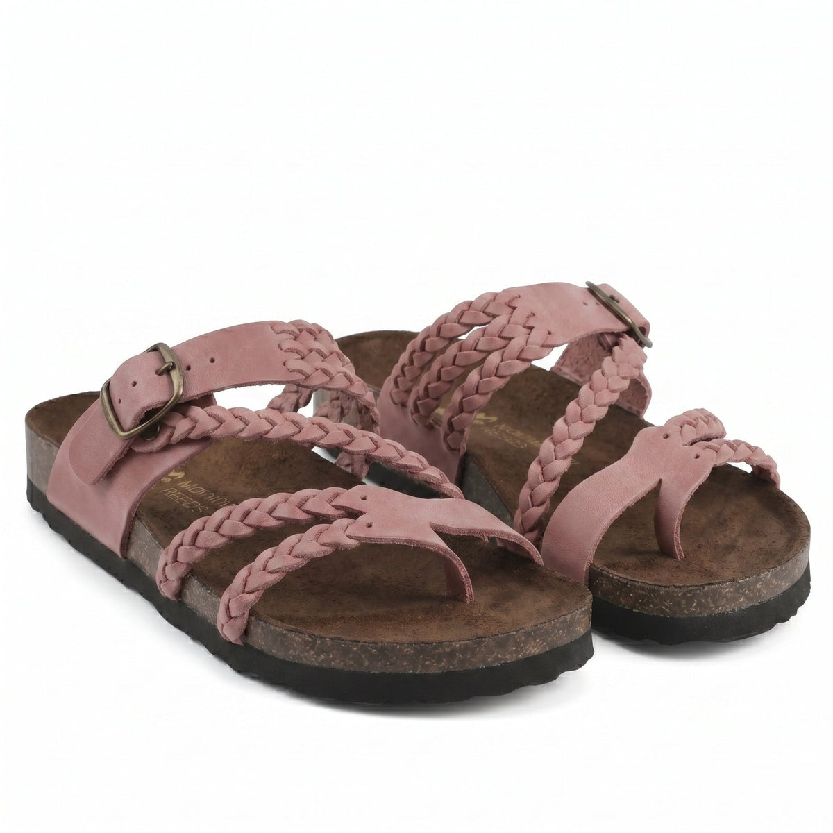 Braided Strap Cork Footbed Sandals with Adjustable Buckle 5