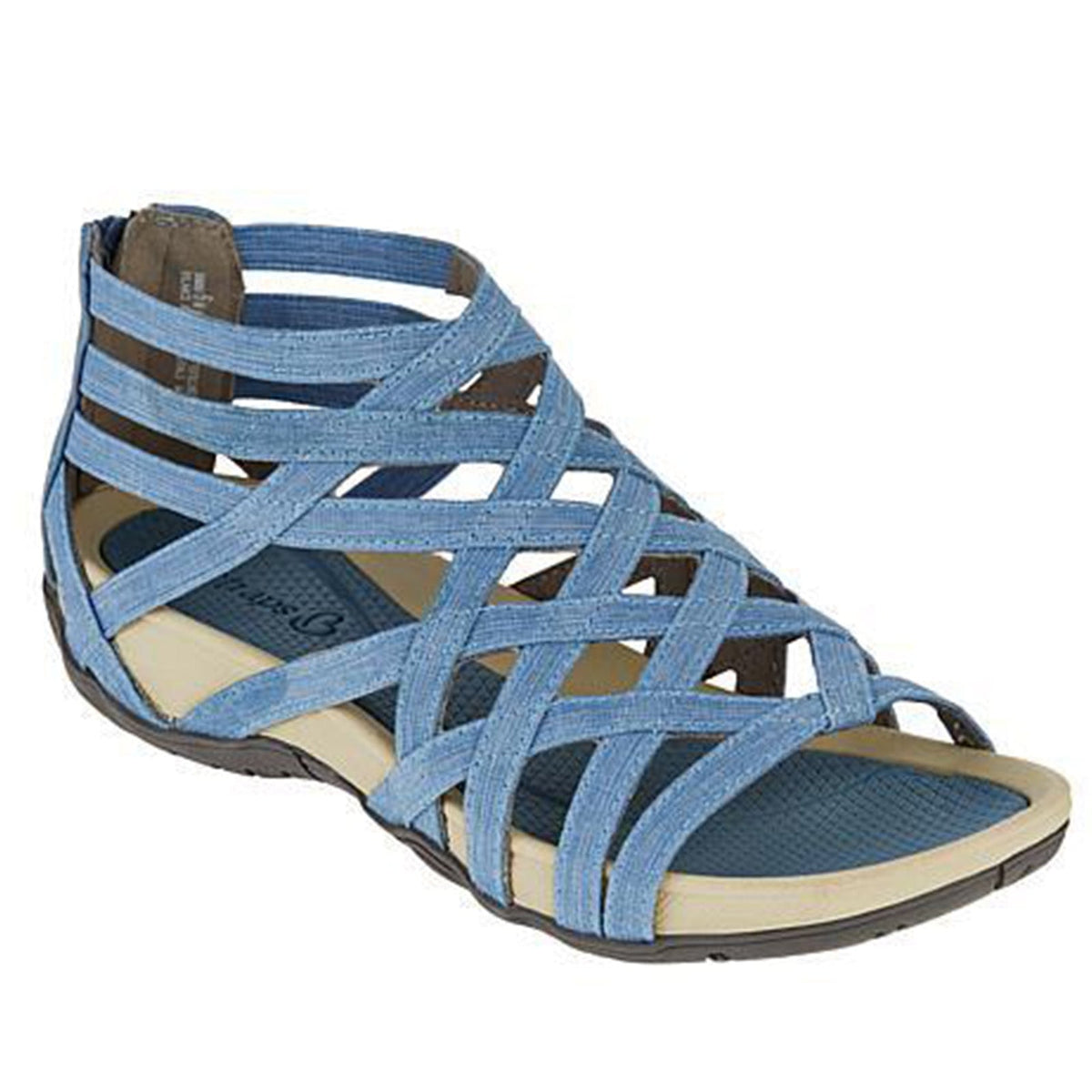 Caged Gladiator Flat Sandals with Back Zip 3