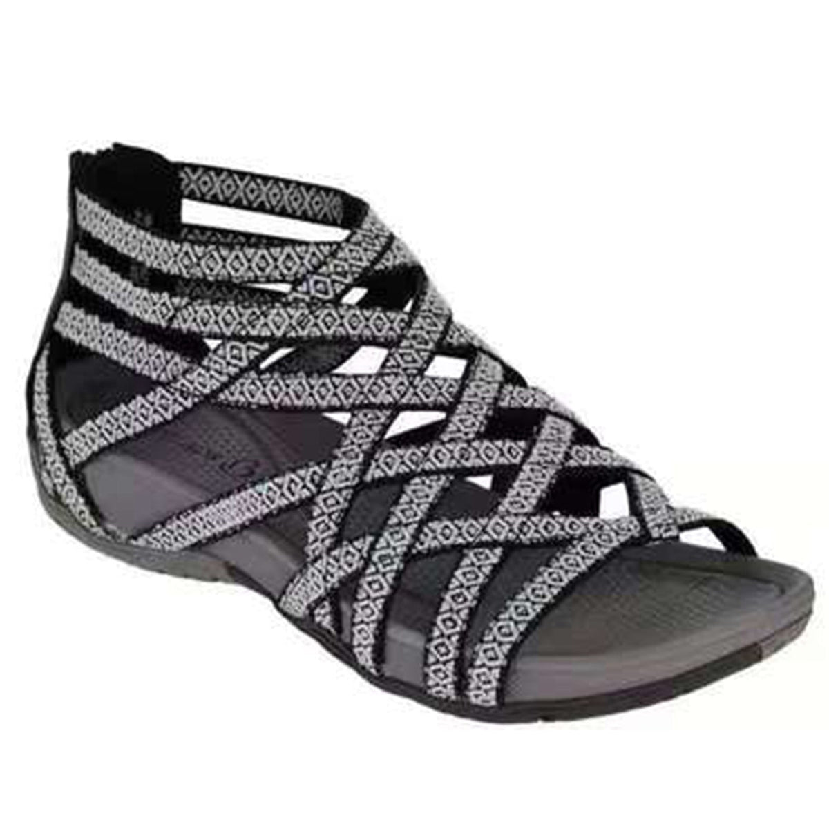 Caged Gladiator Flat Sandals with Back Zip 6