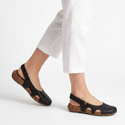 Sandals with Closed Toe, Slingback Cut Out Flats, Cork Sole 3