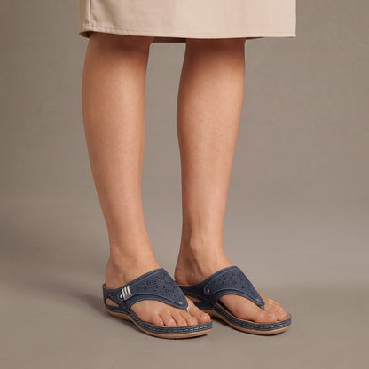 Comfort Toe Post Wedge Sandals with Cushioned Footbed 1