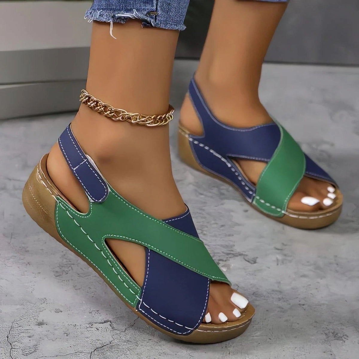 Crossover Strap Wedge Sandals with Adjustable Slingback 3