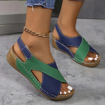 Crossover Strap Wedge Sandals with Adjustable Slingback 3