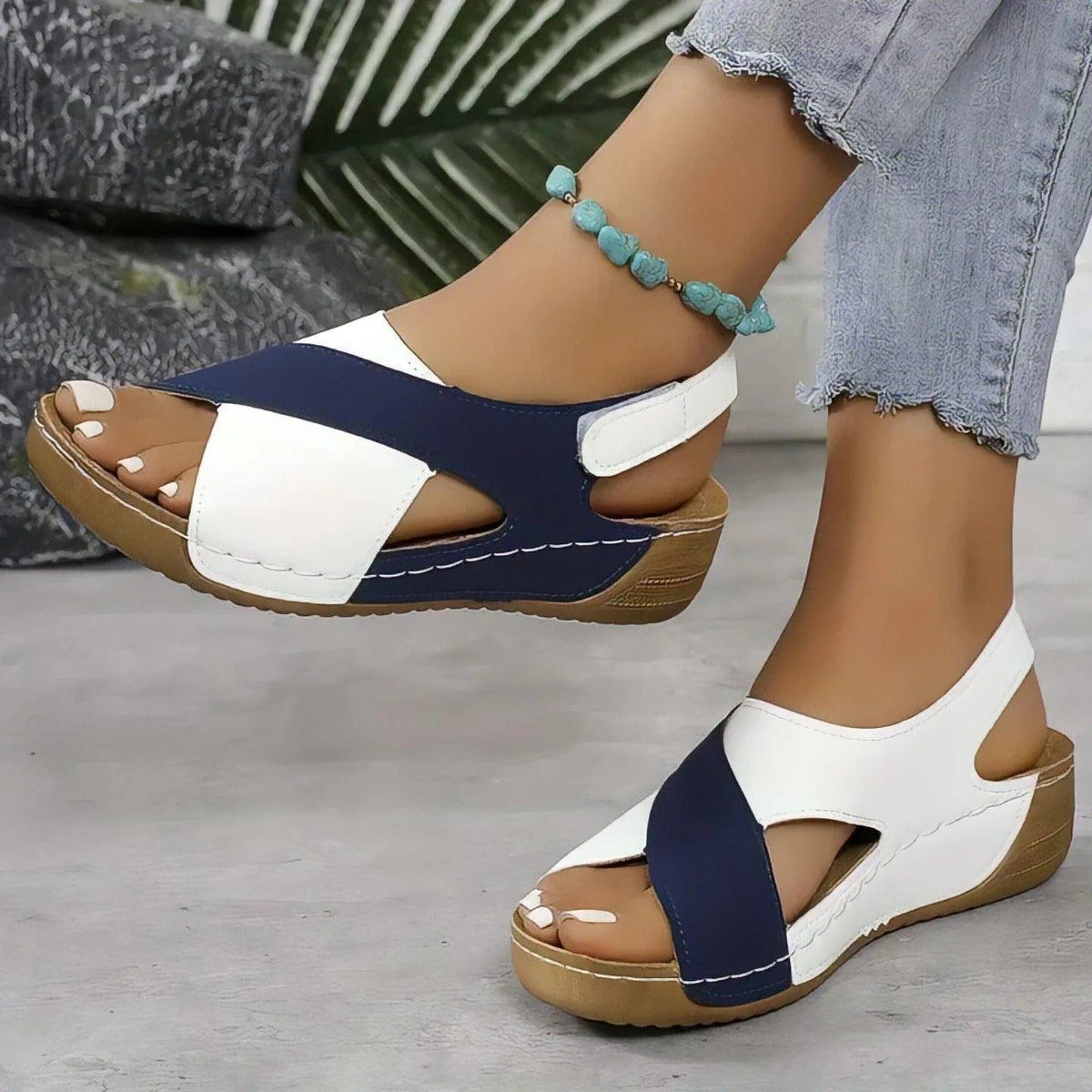 Crossover Strap Wedge Sandals with Adjustable Slingback 6