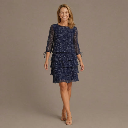 Layered Polka Dot Midi Dress
