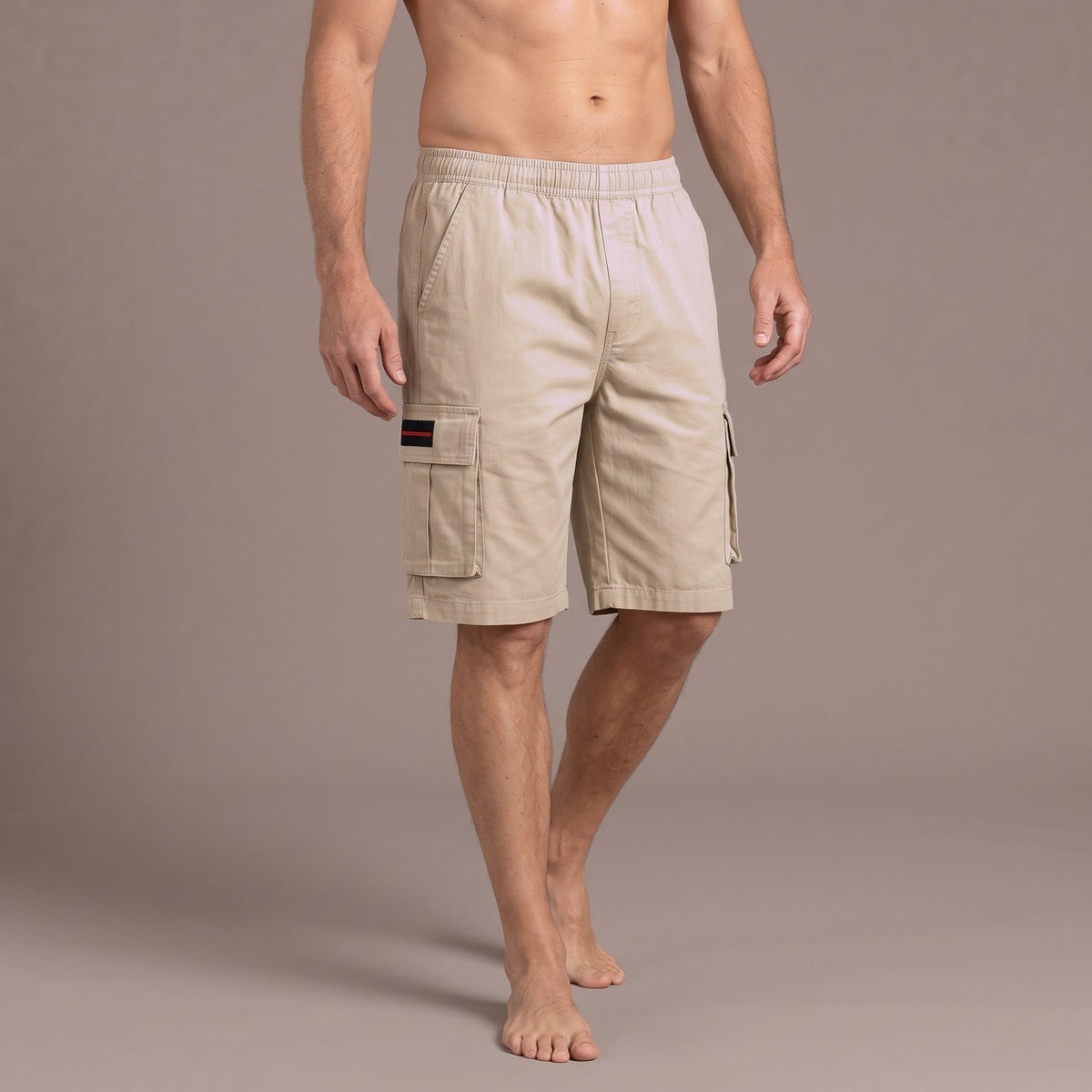 Cargo Shorts Men Loose Fit Cotton with Flap Pocket