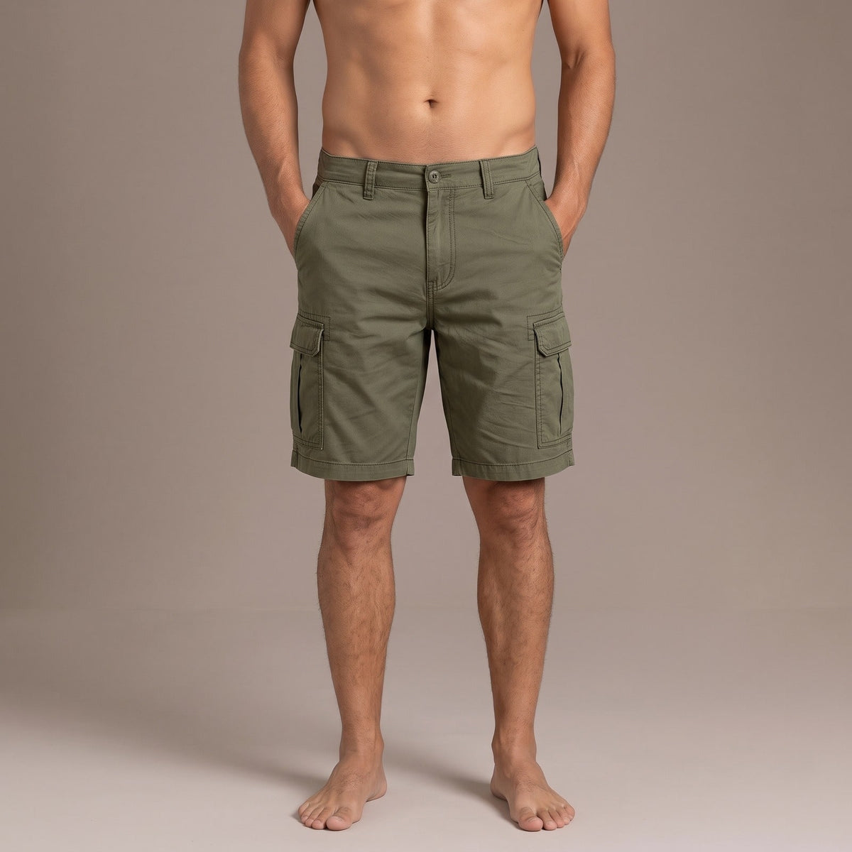 Cargo Short Men Utility Vintage Shorts with Flap Pockets