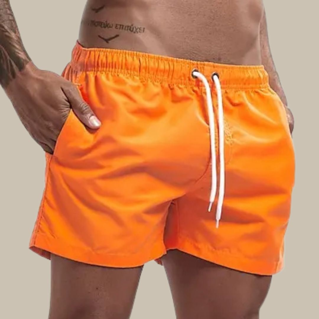 Mens Quick Dry Swim Shorts in Orange