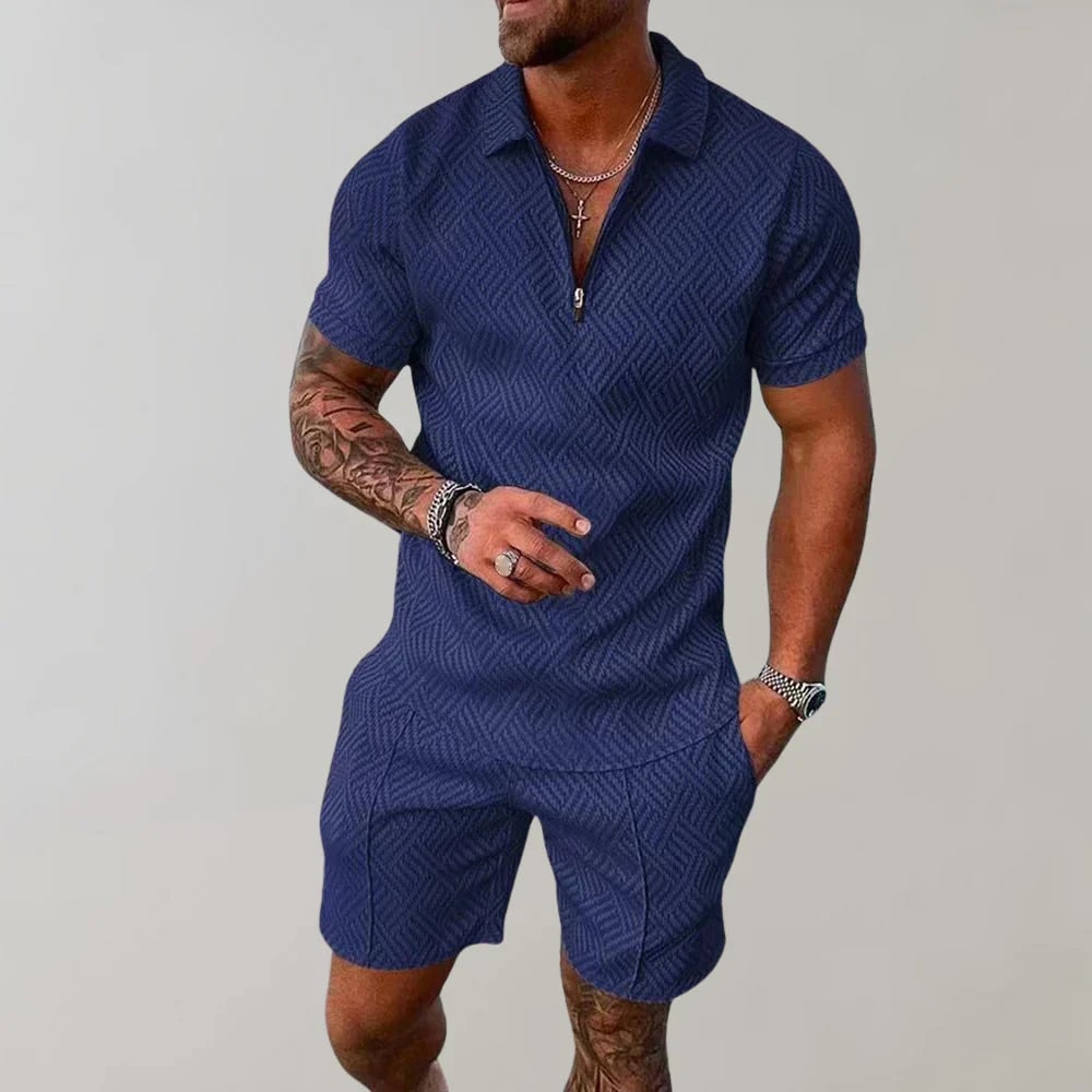 Mens Two-Piece Summer Set in Red