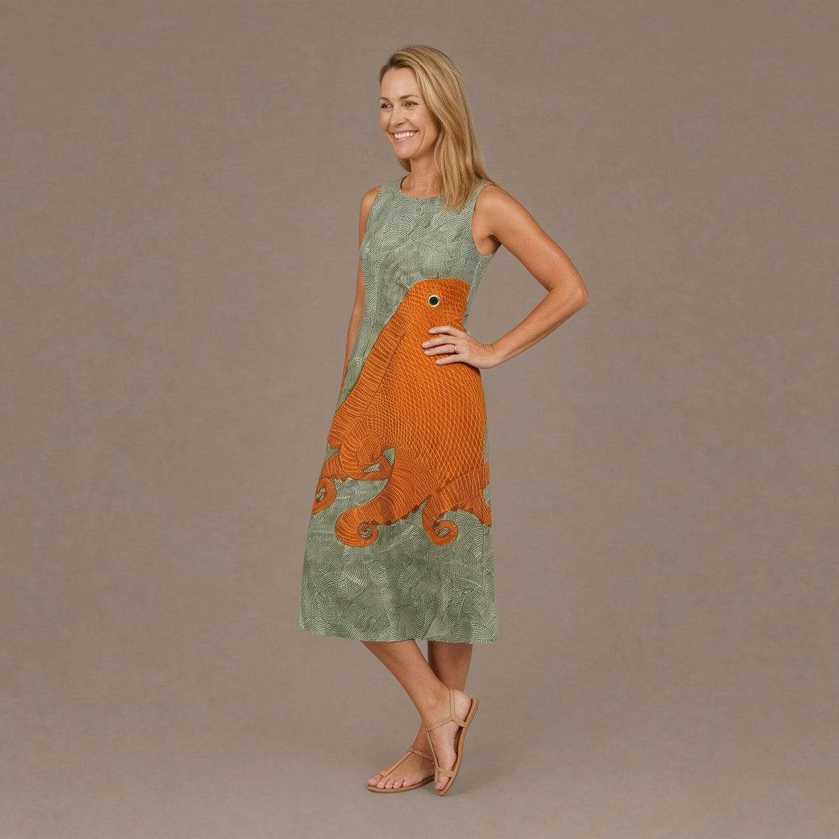 Octopus Print Cotton Sundress