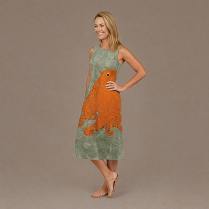 Octopus Print Cotton Sundress