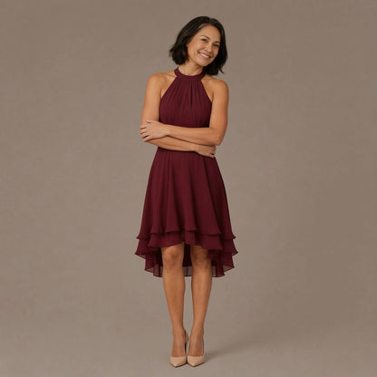 Ruffle Trim Tiered Dress