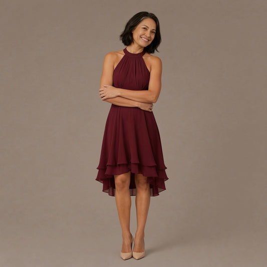 Ruffle Trim Tiered Dress