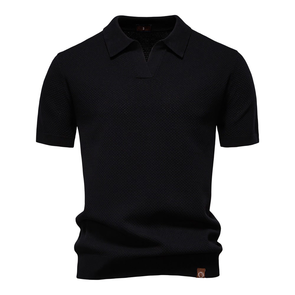 Short Sleeve Polo Shirt for Men in Black