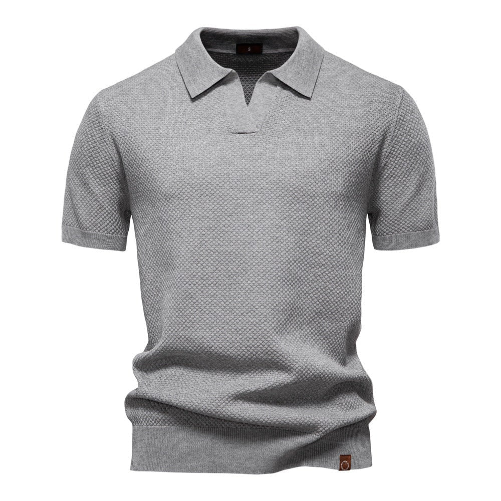 Short Sleeve Polo Shirt for Men in Light Grey