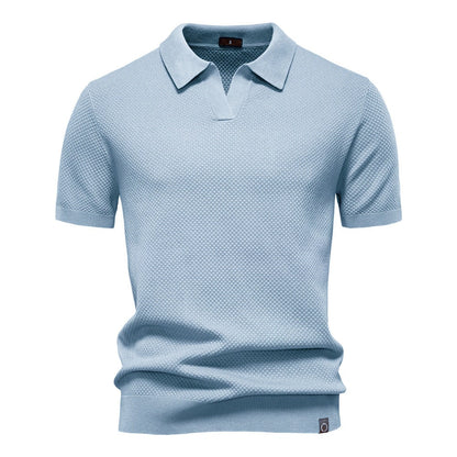 Short Sleeve Polo Shirt for Men in Light Blue