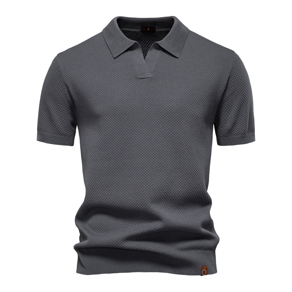 Short Sleeve Polo Shirt for Men in Charcoal