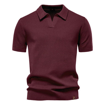 Short Sleeve Polo Shirt for Men in Burgundy