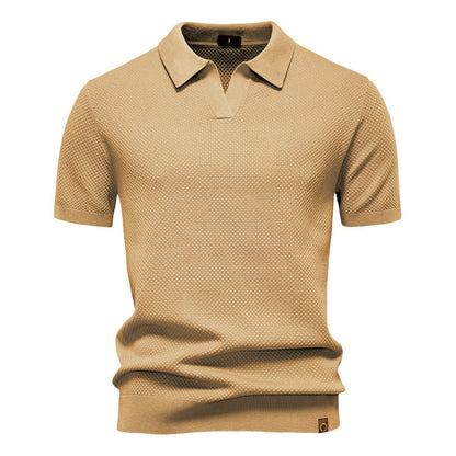 Short Sleeve Polo Shirt for Men in Camel
