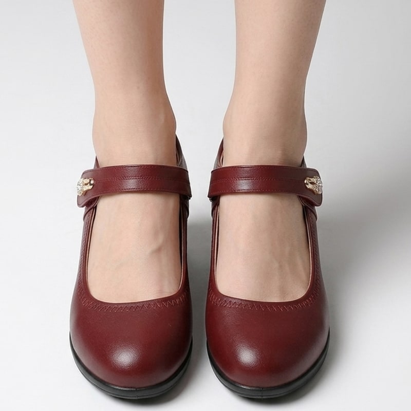 Sandals with Wedge Heel, Closed Toe Mary Jane Shoes 3