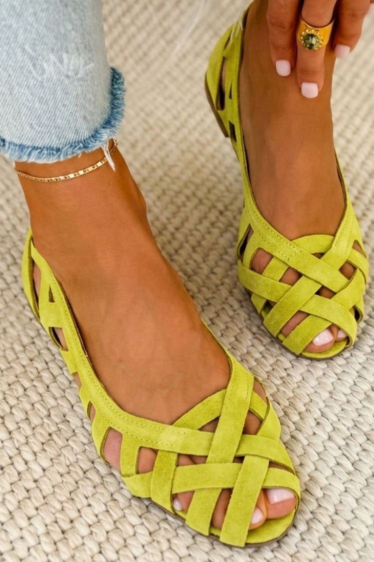 Woven Summer Sandals, Flat Peep Toe Leather Sandals 5